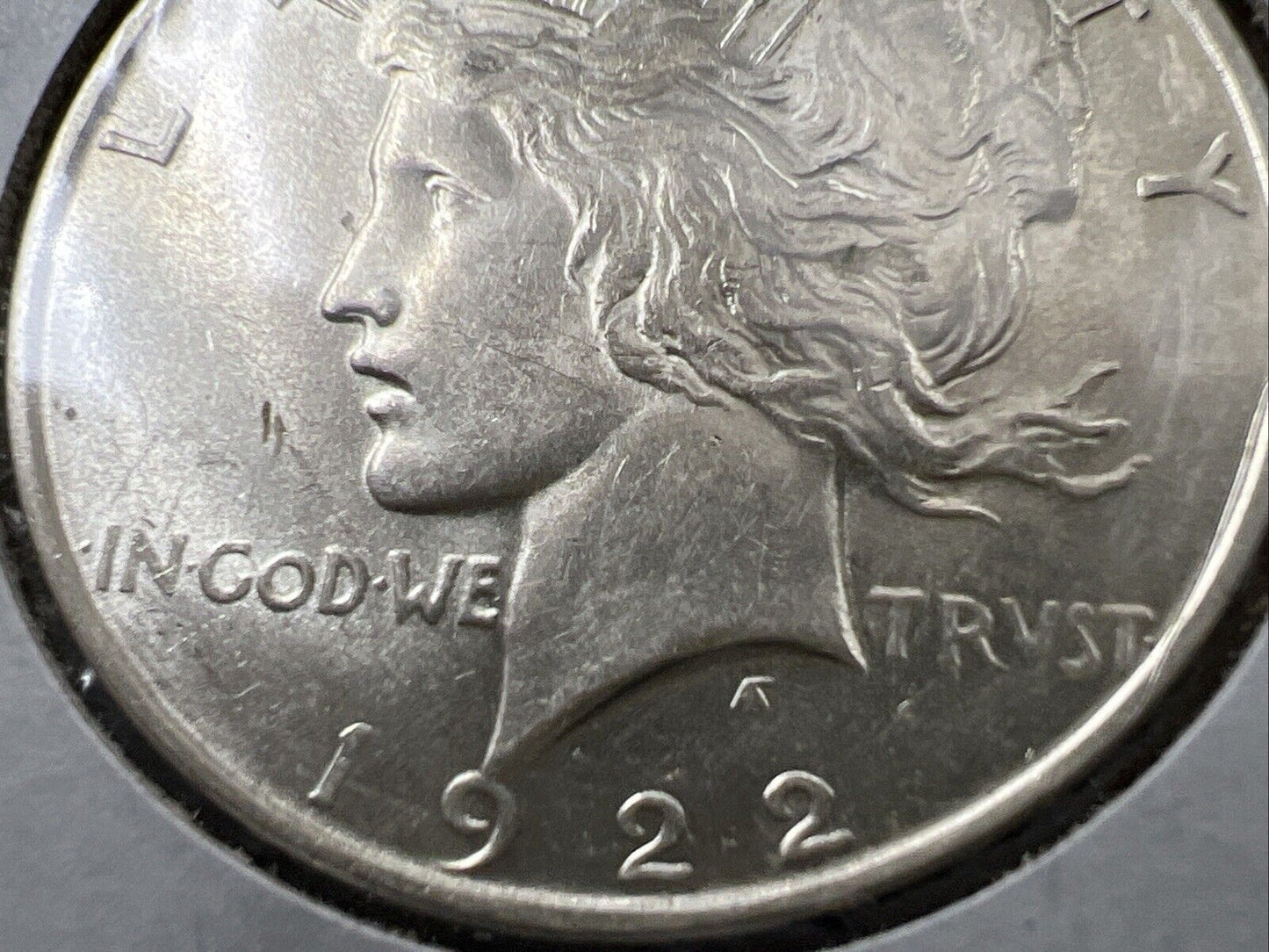 1922 D $1 Peace Silver Dollar Coin AU Details Die Crack Vam Variety