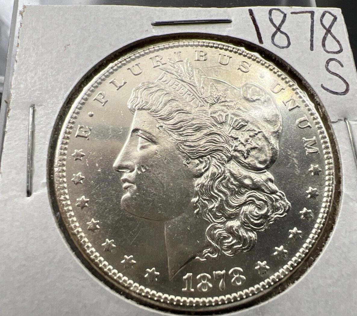 1878 S $1 Morgan Silver Dollar Coin CH BU UNC Uncirculated PL Obverse