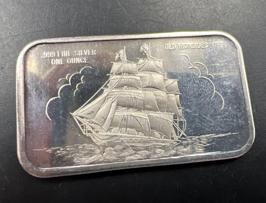 1972 Old Ironsides 1 Oz Silver Art Bar Madison Mint CH UNC