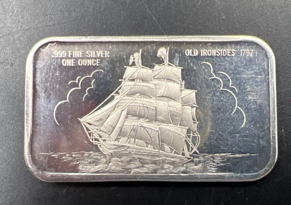 1972 Old Ironsides 1 Oz Silver Art Bar Madison Mint CH UNC