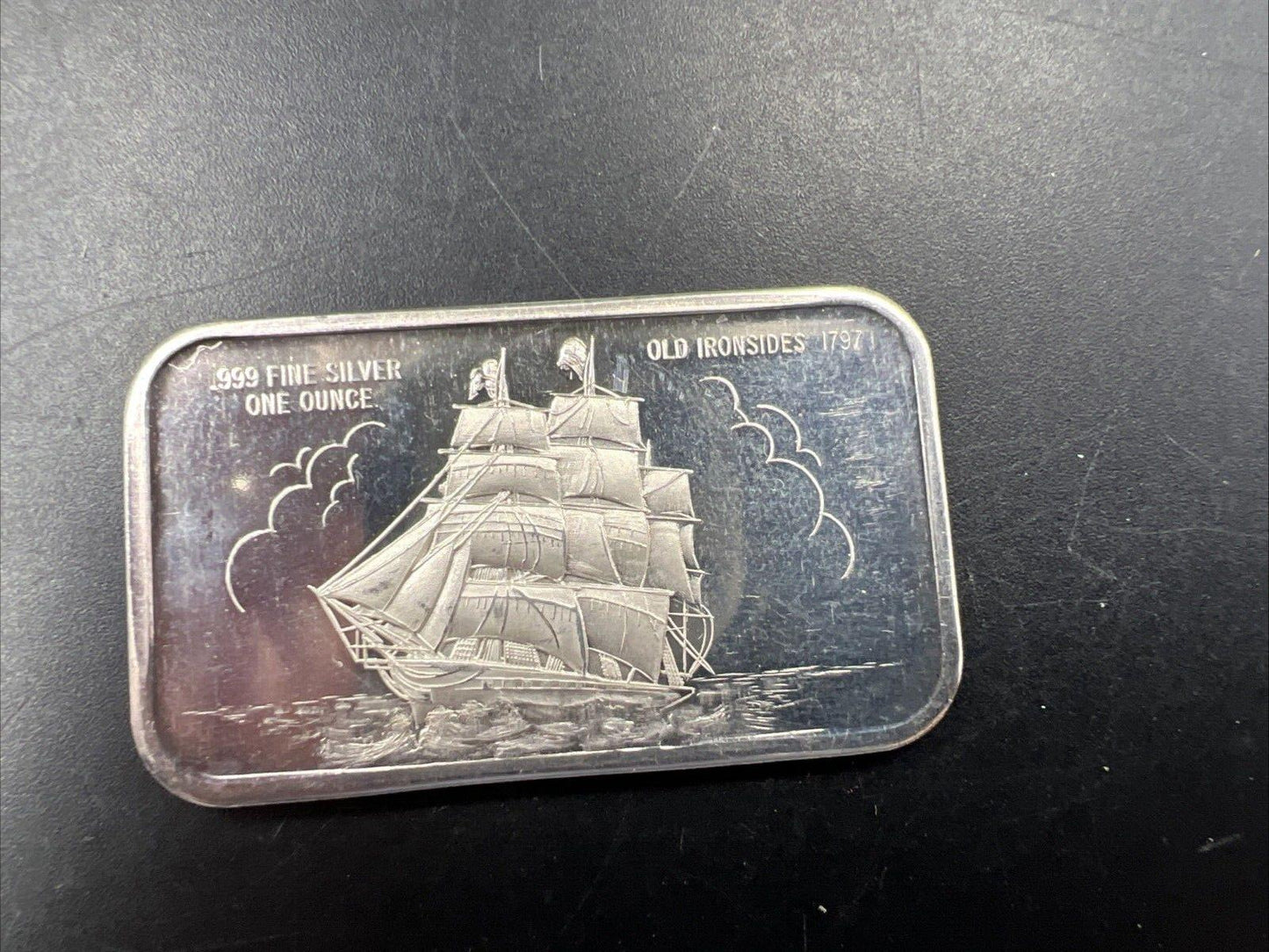 1972 Old Ironsides 1 Oz Silver Art Bar Madison Mint CH UNC