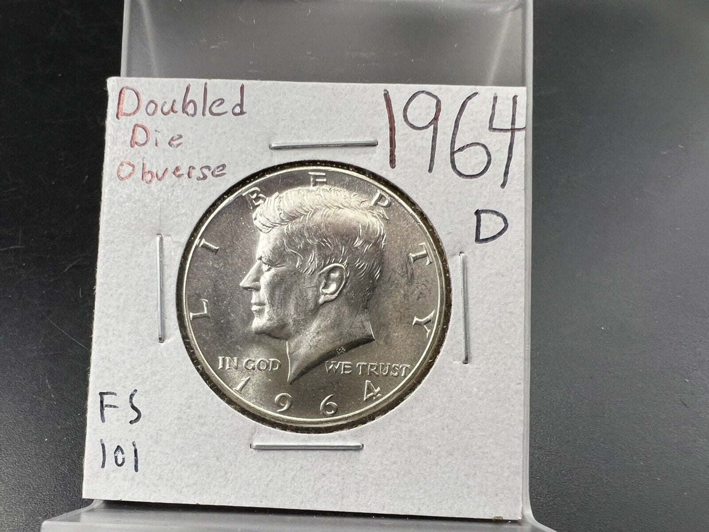 1964 D 50c Kennedy Half Dollar CH BU UNC FS-101 Double Die Obverse Variety DDO