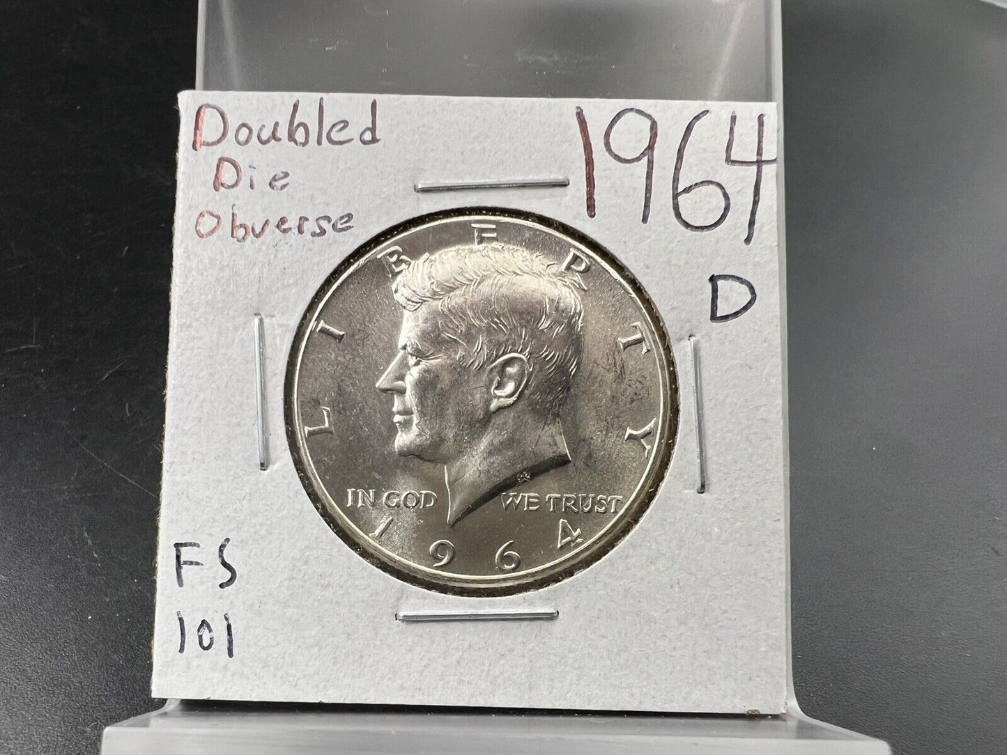 1964 D 50c Kennedy Half Dollar CH BU UNC FS-101 Double Die Obverse Variety DDO