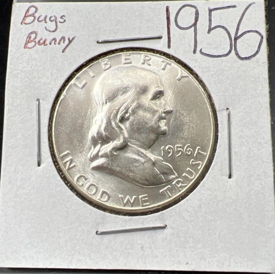 1956 P Franklin Half Dollar Choice BU UNC Bugs Bunny Variety FS-401