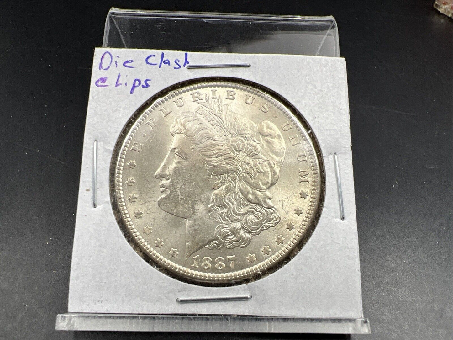 1887 P $1 Morgan Silver Dollar Coin Clashed Die Vam BU Unc Uncirculated