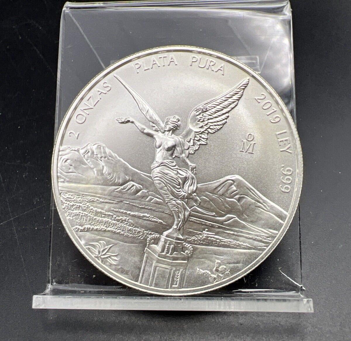 2019 Mo 2 oz Onza Mexico Libertad Gem BU UNC Ley .999 Plata Pura