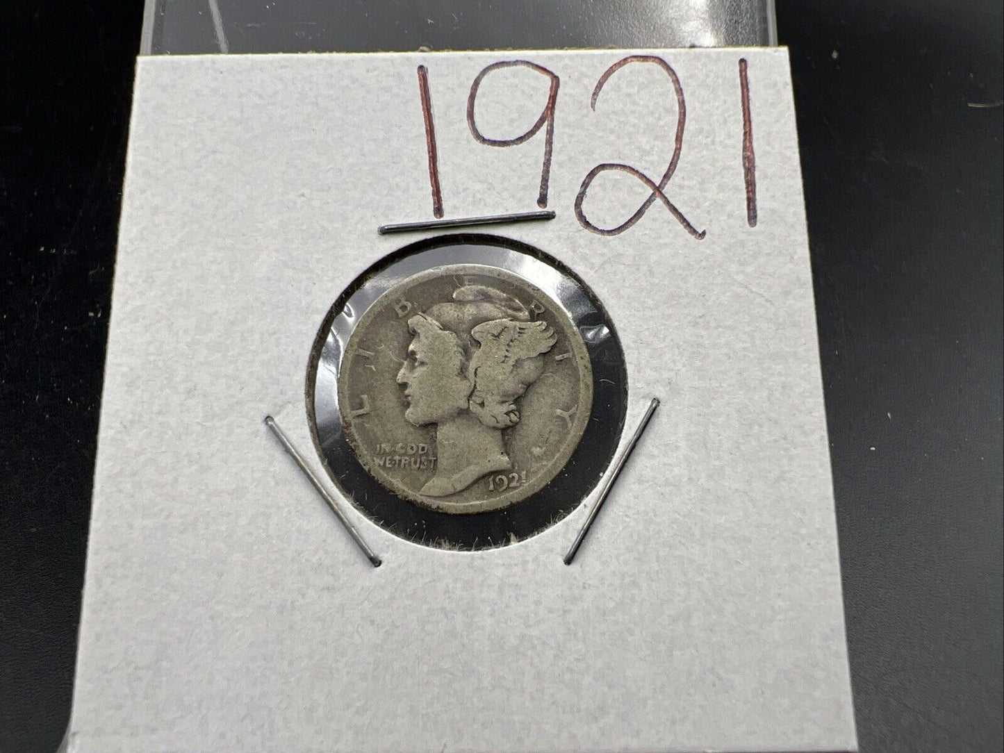 1921 P Mercury Silver Dime Coin G Good Circulated Semi Key Date