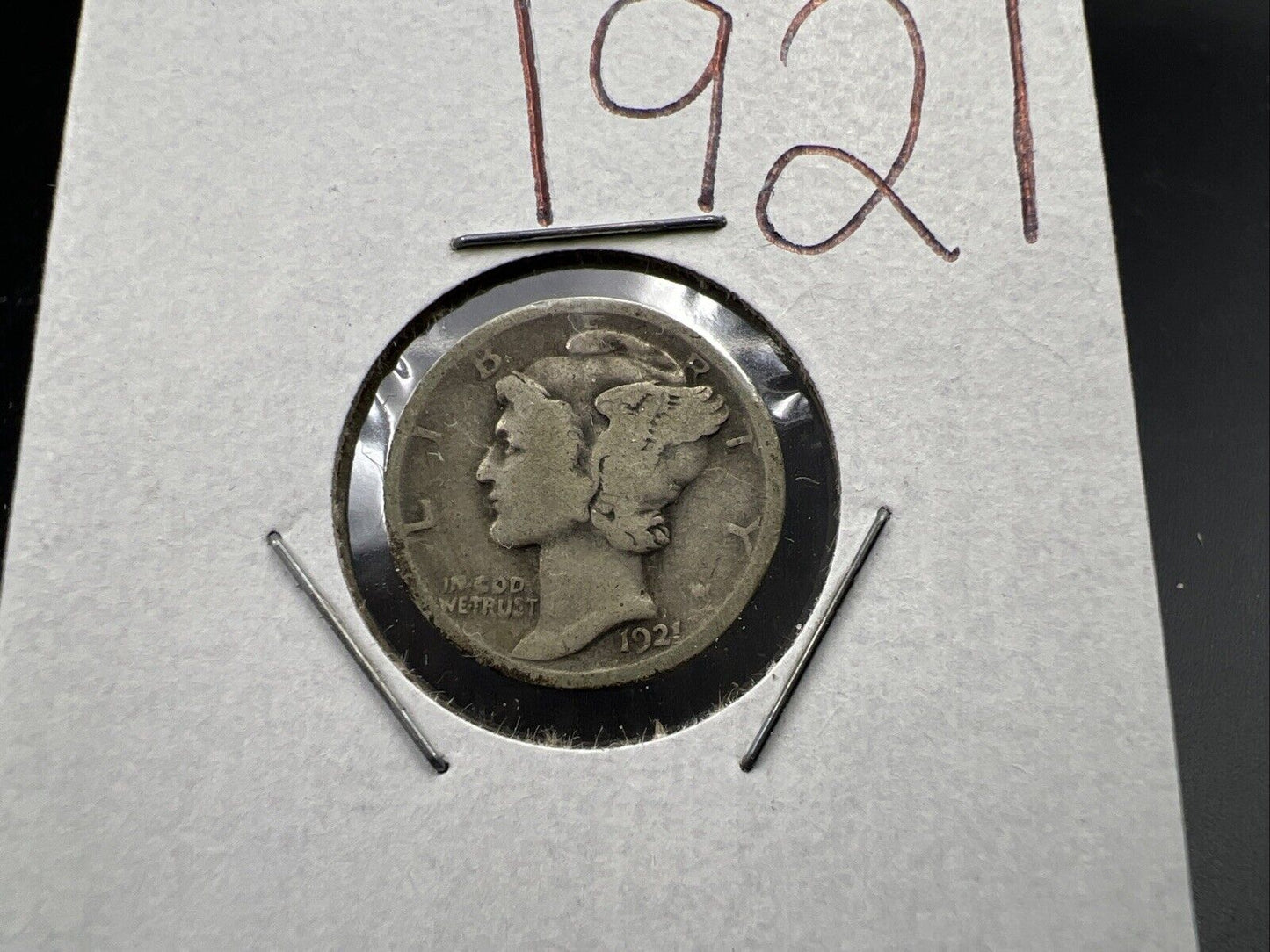 1921 P Mercury Silver Dime Coin G Good Circulated Semi Key Date