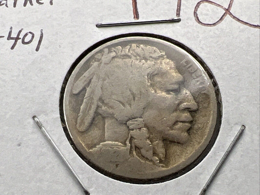 1921 P 5c Buffalo Nickel Coin FS-401 Two Feathers Variety AG About Good Circ