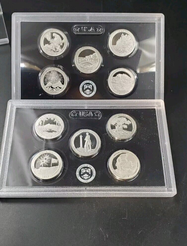 Complete 2010-2020 ATB 25c Silver Proof Set 55 Coins in Plastic Proof Set Panels