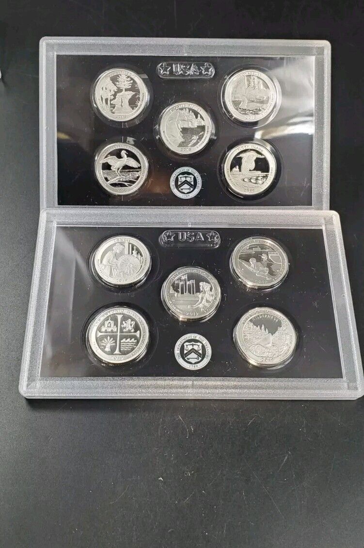 Complete 2010-2020 ATB 25c Silver Proof Set 55 Coins in Plastic Proof Set Panels