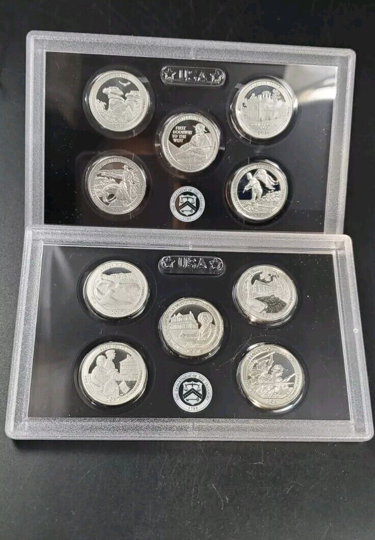 Complete 2010-2020 ATB 25c Silver Proof Set 55 Coins in Plastic Proof Set Panels