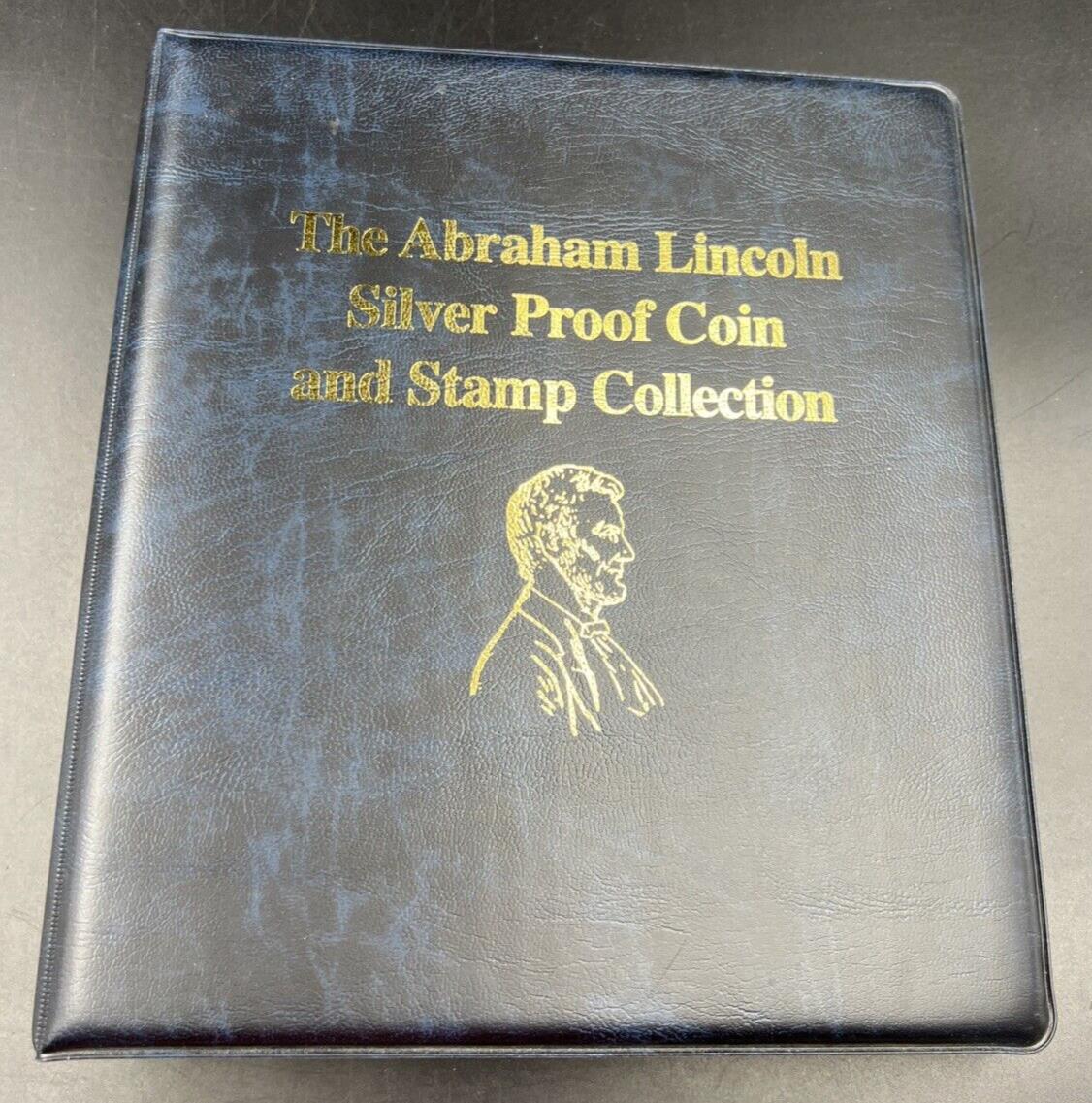 The Abraham Lincoln Coin and Stamp Collection set with Silver Dollar Stamps +