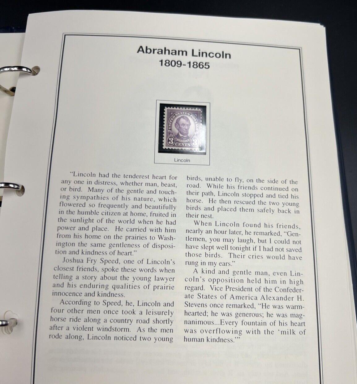 The Abraham Lincoln Coin and Stamp Collection set with Silver Dollar Stamps +