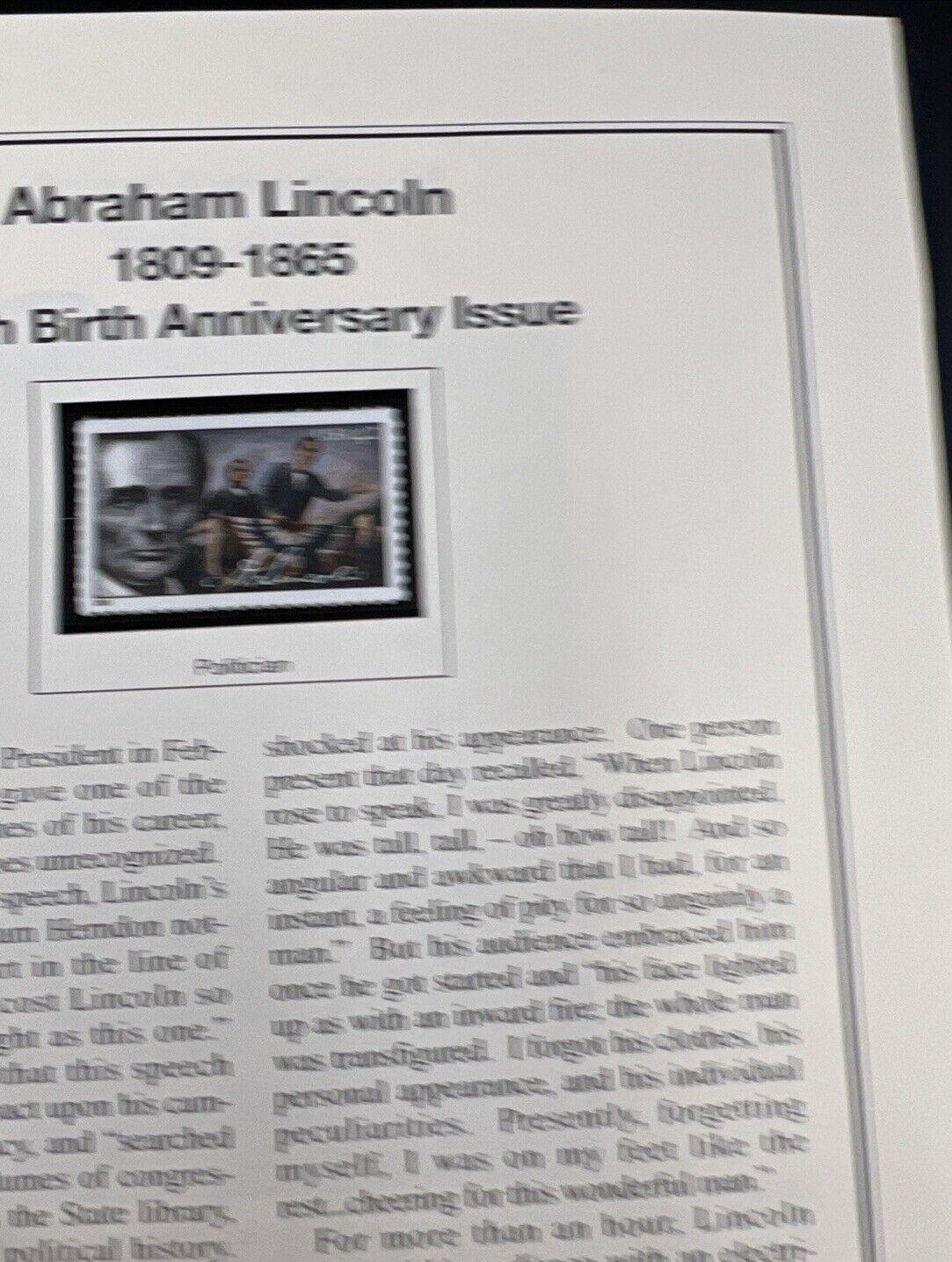 The Abraham Lincoln Coin and Stamp Collection set with Silver Dollar Stamps +