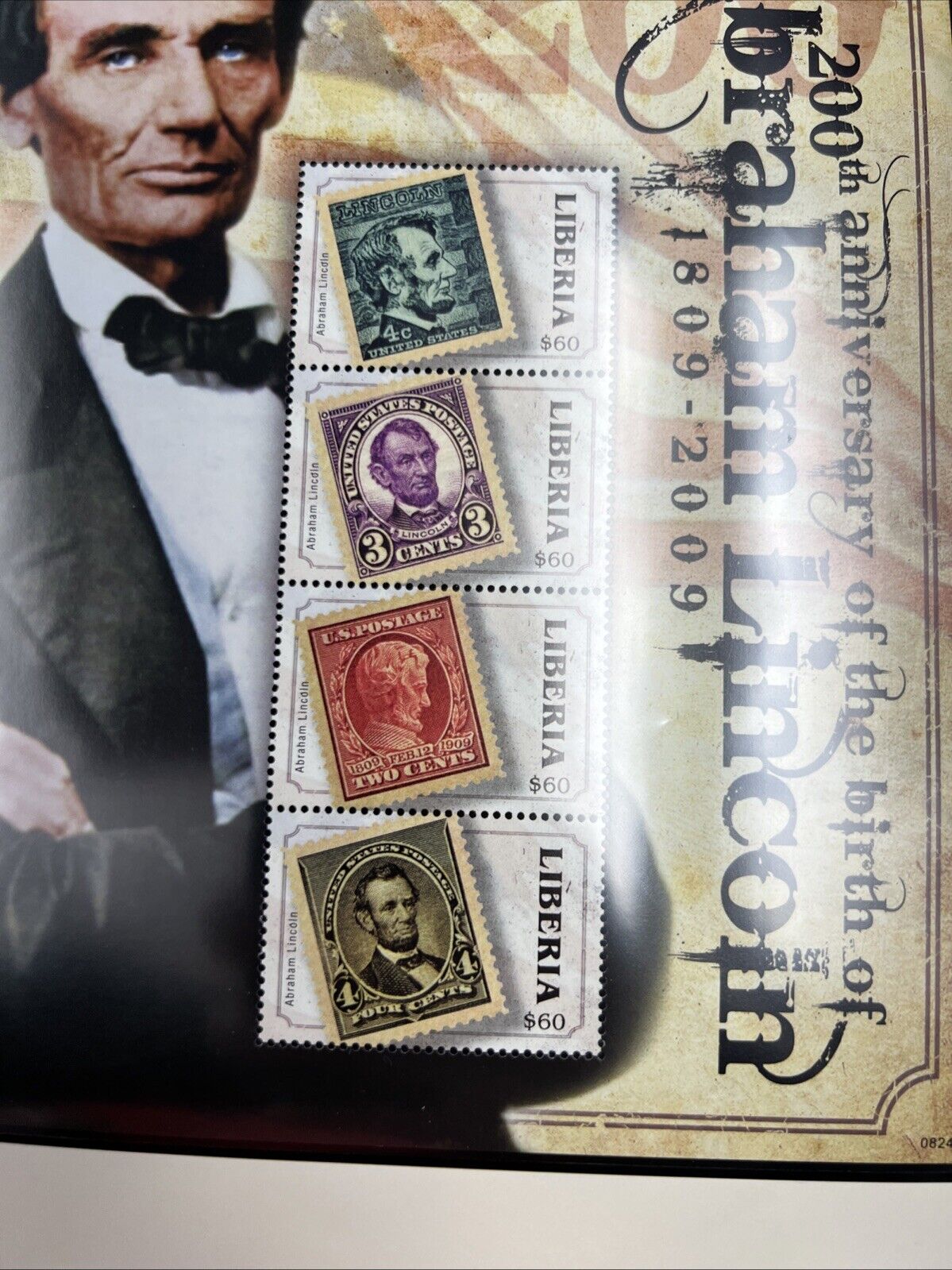 The Abraham Lincoln Coin and Stamp Collection set with Silver Dollar Stamps +