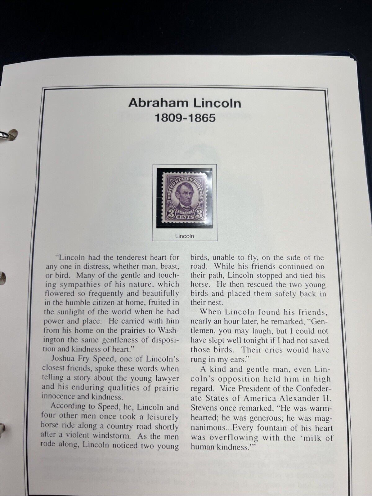 The Abraham Lincoln Coin and Stamp Collection set with Silver Dollar Stamps +