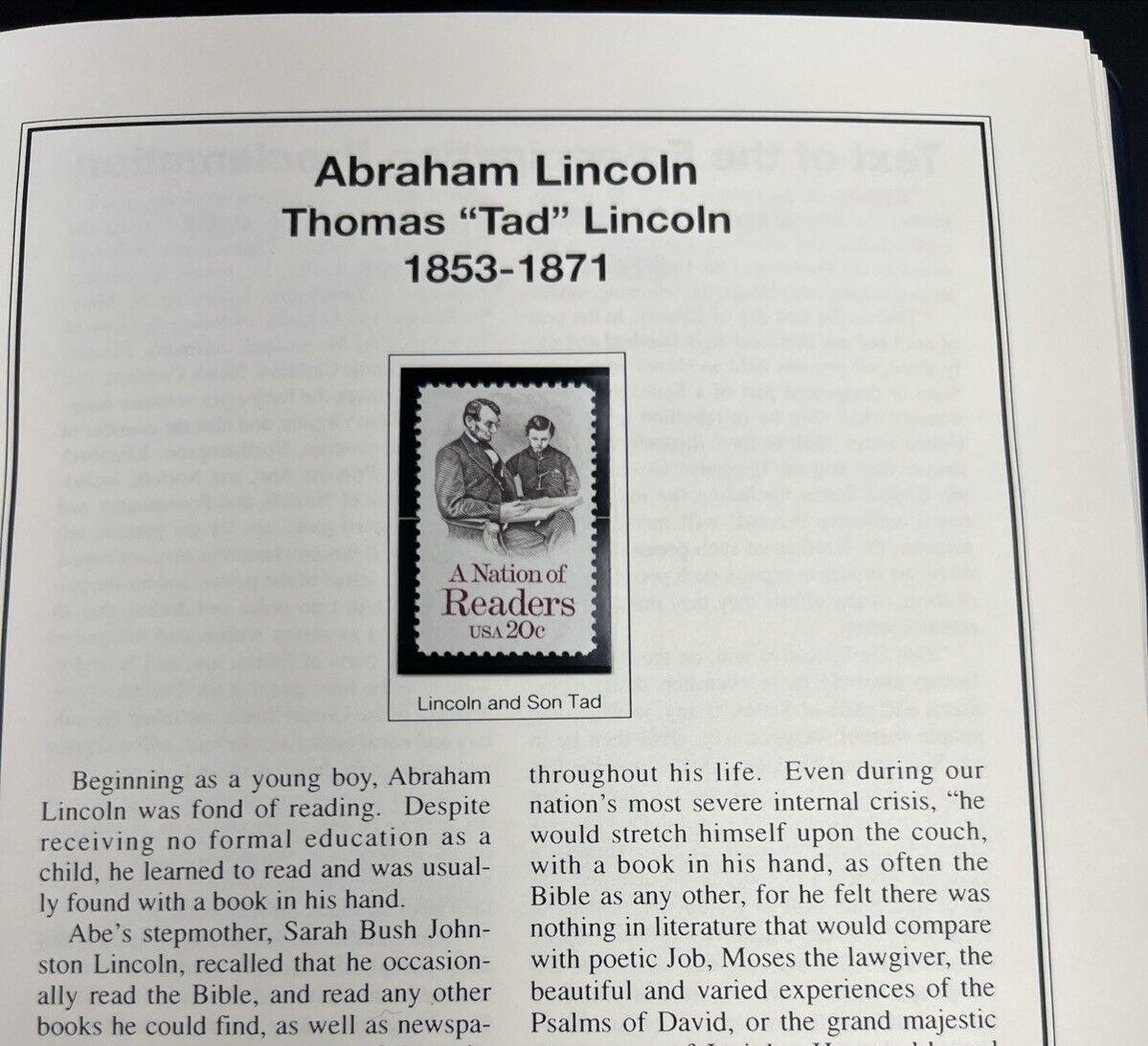 The Abraham Lincoln Coin and Stamp Collection set with Silver Dollar Stamps +