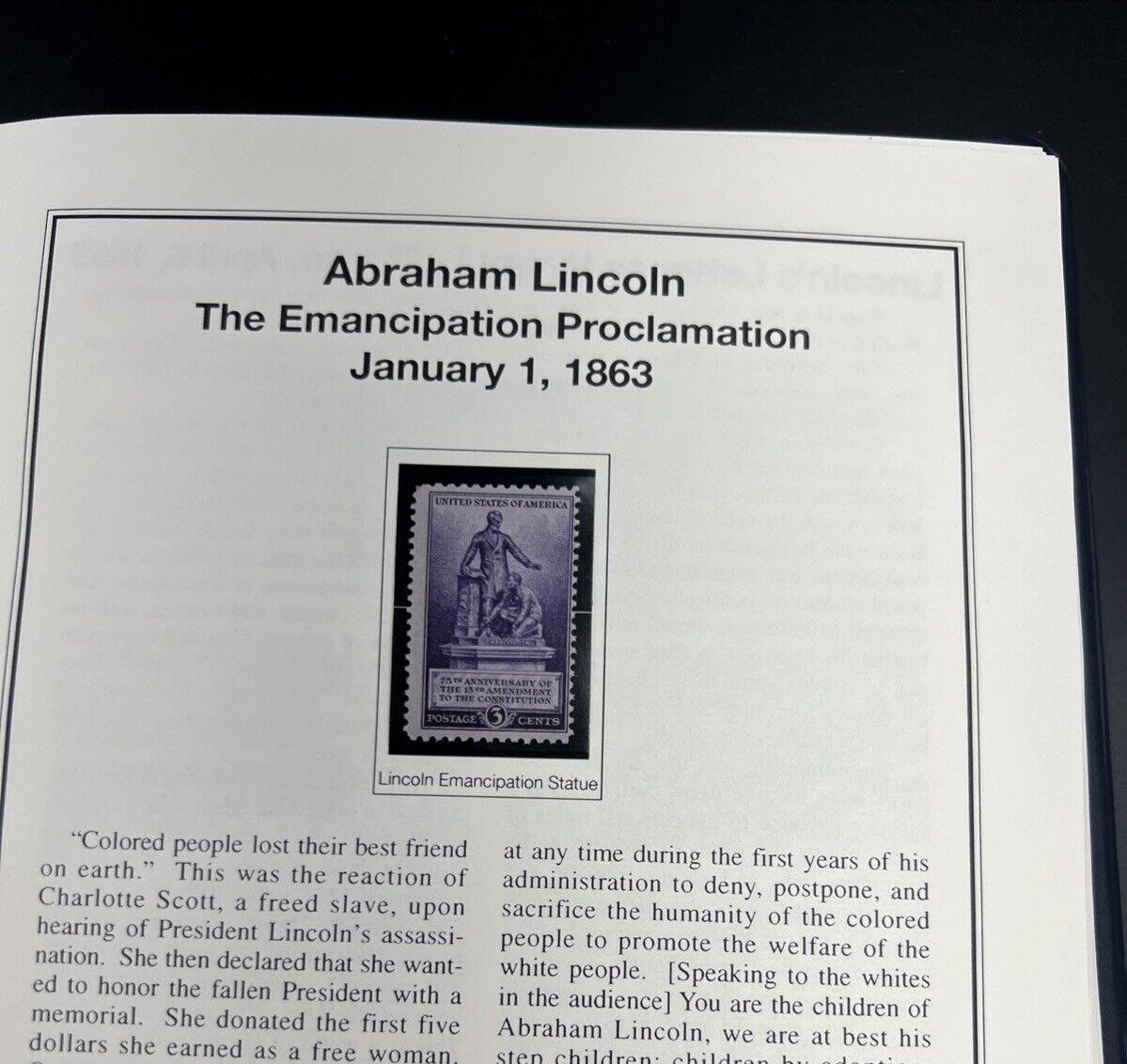 The Abraham Lincoln Coin and Stamp Collection set with Silver Dollar Stamps +