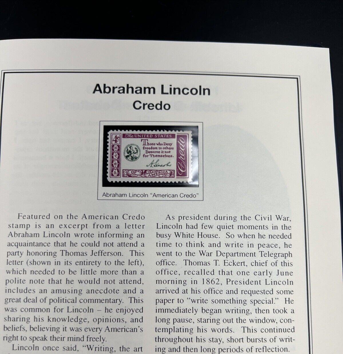 The Abraham Lincoln Coin and Stamp Collection set with Silver Dollar Stamps +