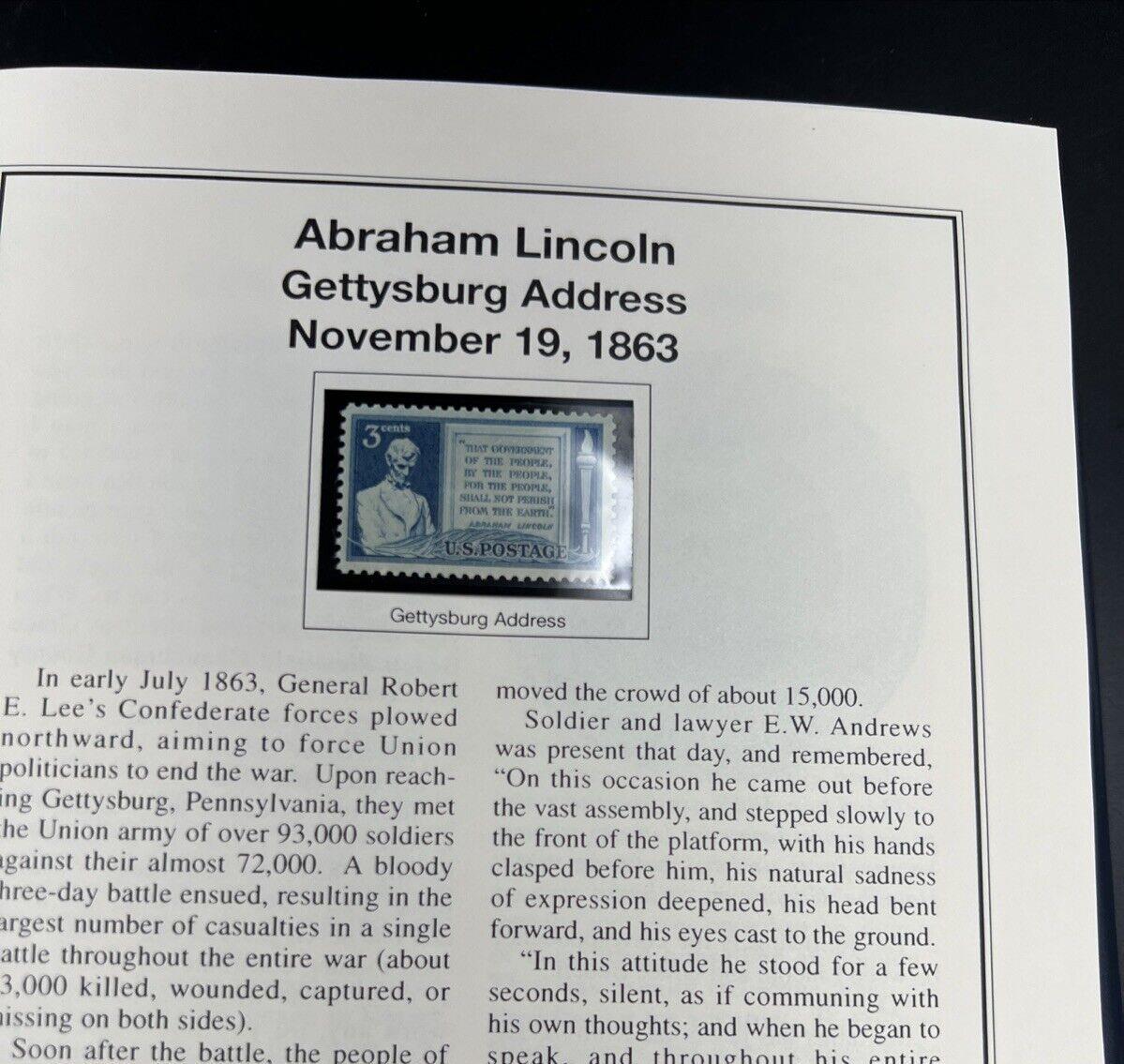 The Abraham Lincoln Coin and Stamp Collection set with Silver Dollar Stamps +