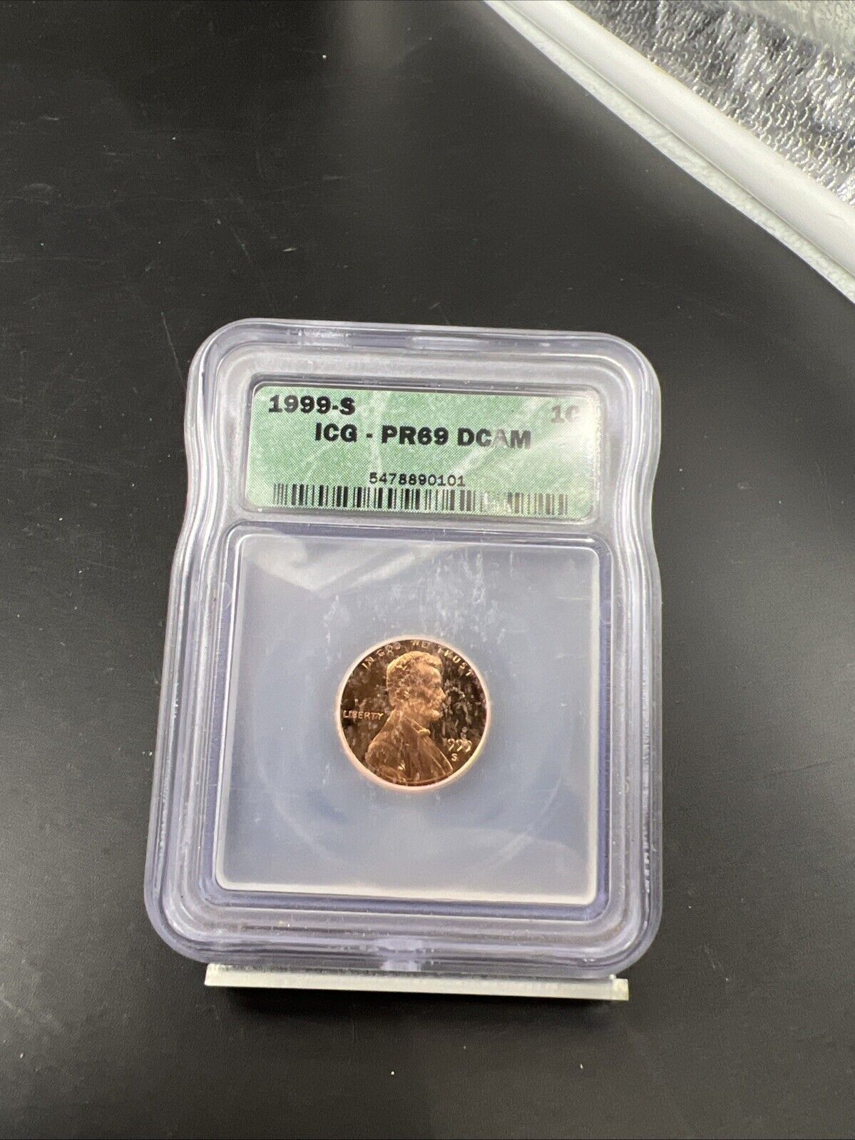 1999 S 1c Pink Toning Reverse Lincoln Memorial Cent Penny ICG PR69 DCAM