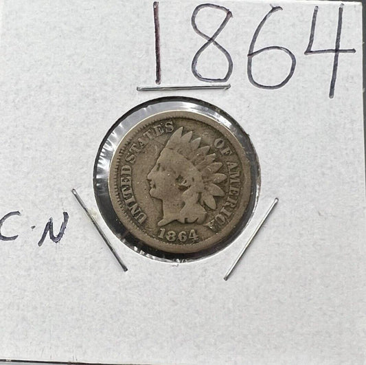 1864 1c Indian Cent Copper Nickel Variety Choice Fine Circ