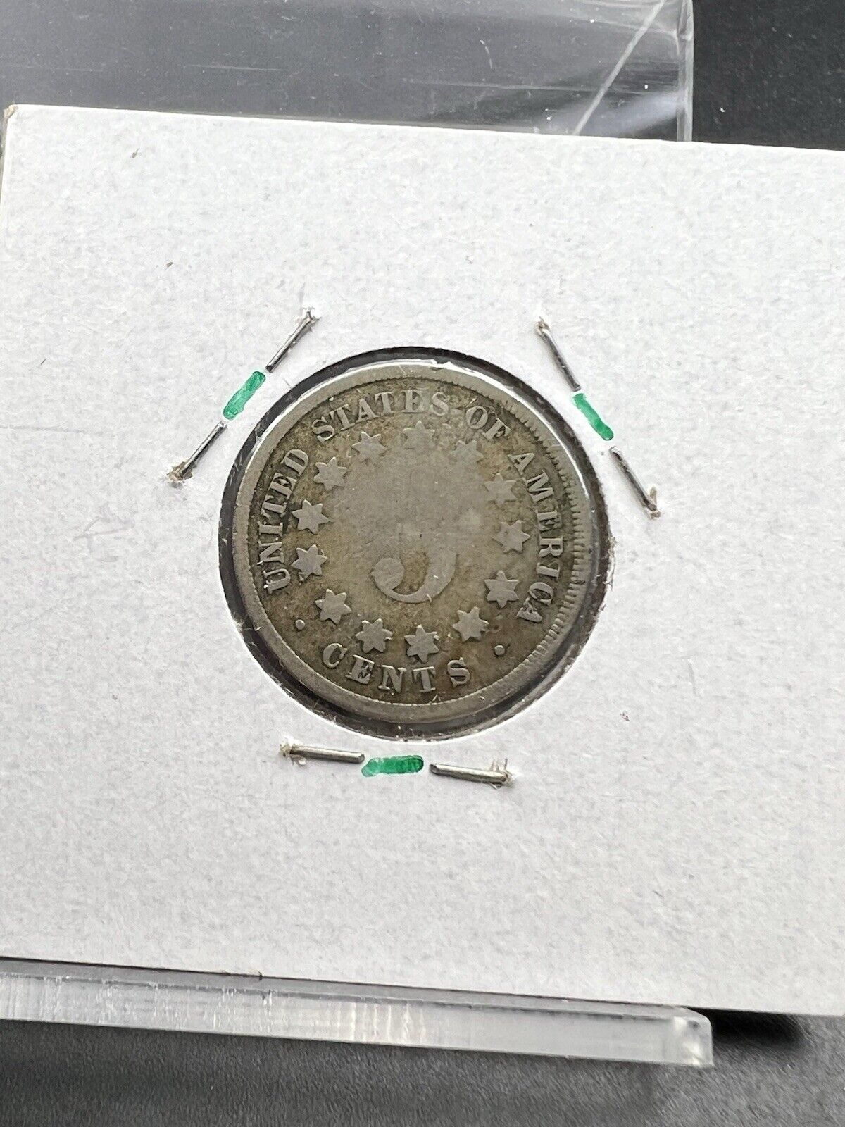 1867 5c No Rays Shield Nickel Coin Choice AG About Good / Good Circ