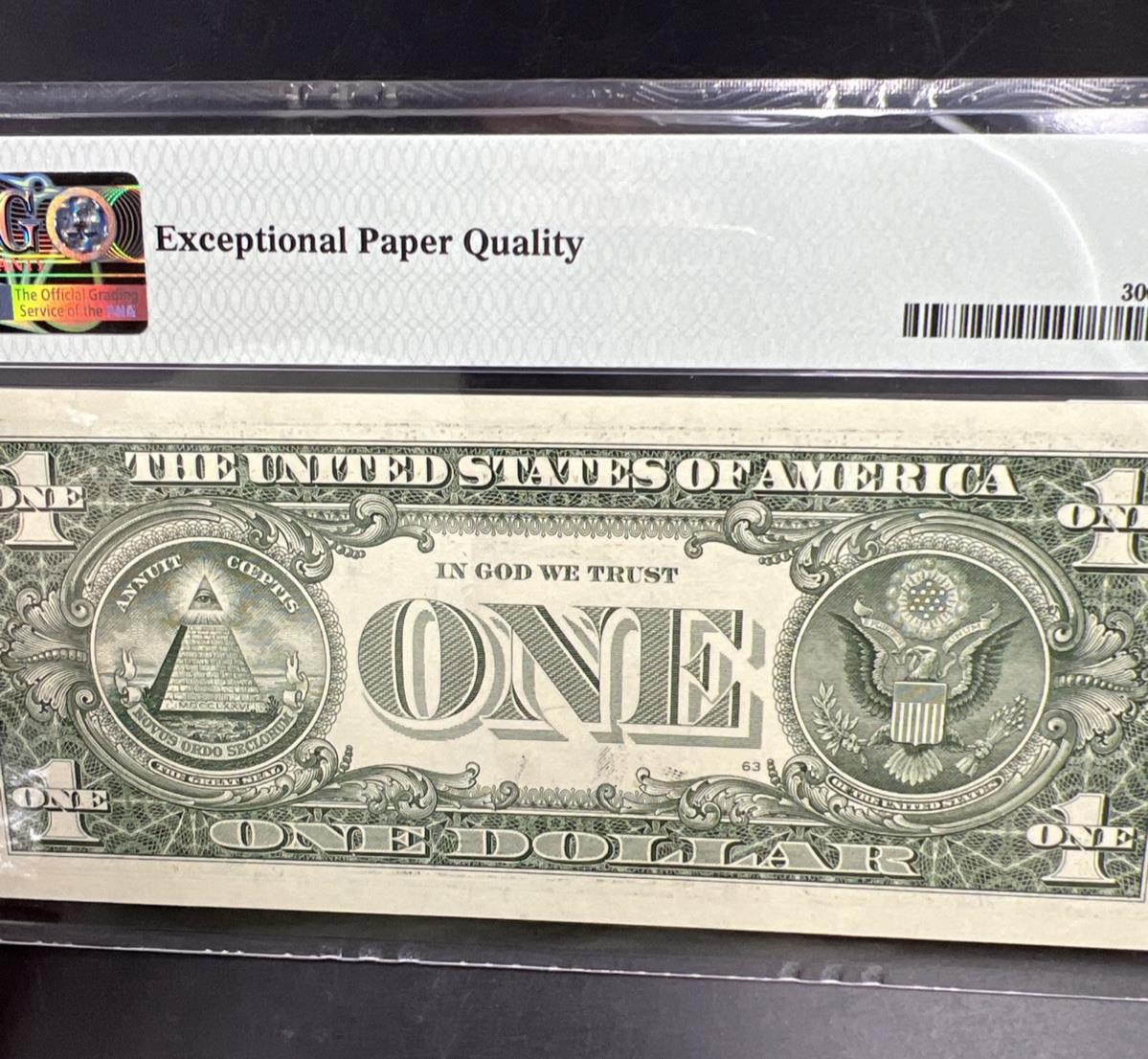 Repeater Serial #44014401 2017 $1 One Dollar FRN Federal Reserve Note PMG 67 EPQ