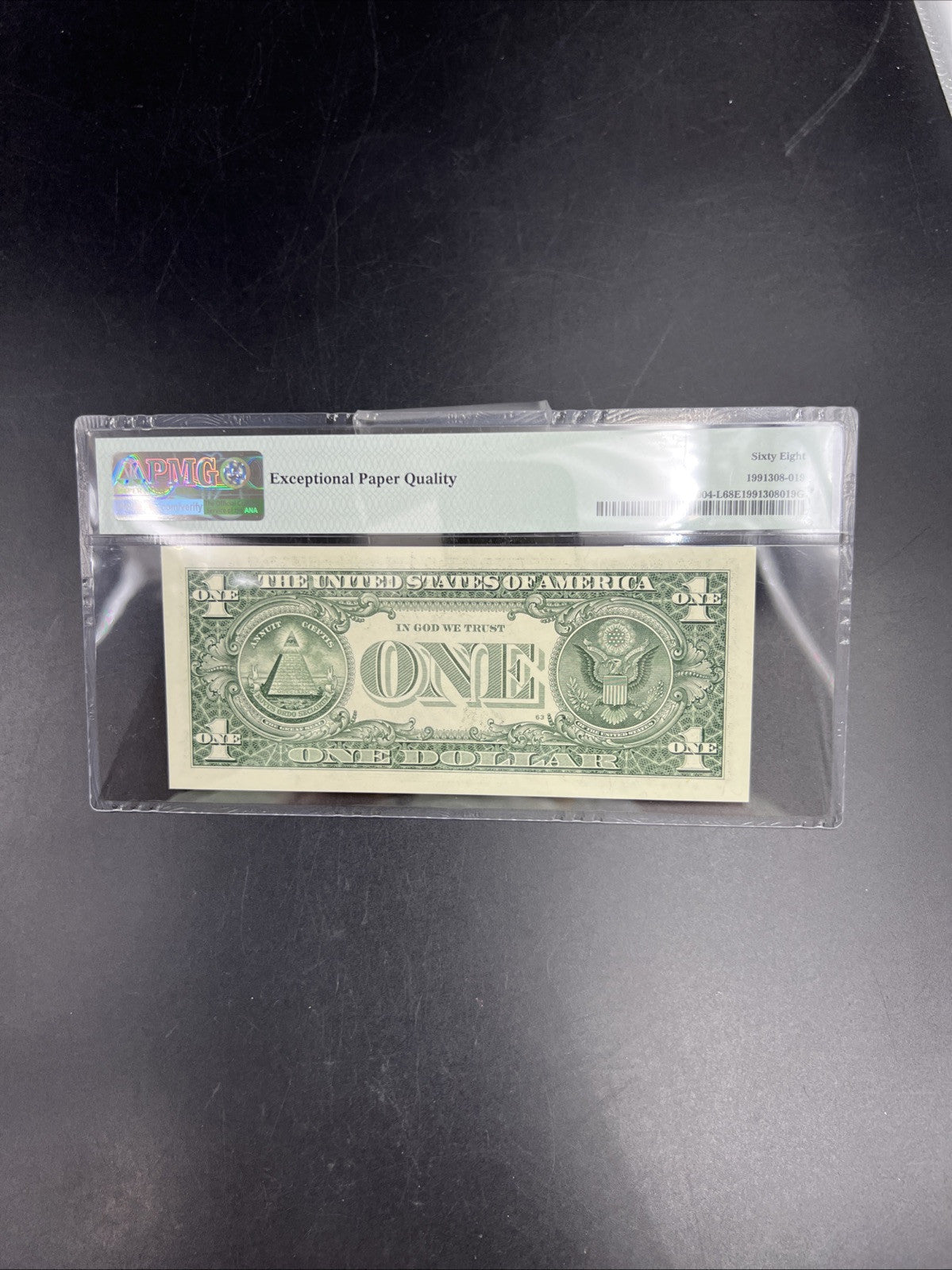 Radar Serial #44011044 2017 $1 One Dollar FRN Federal Reserve Note PMG 68 EPQ