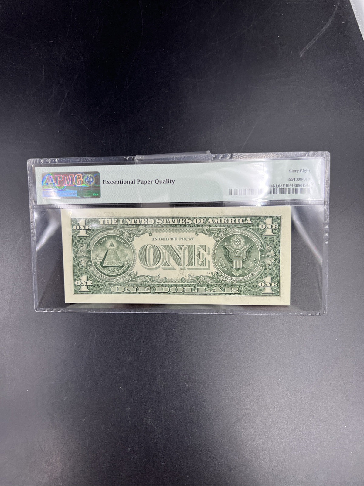 Radar Serial #44011044 2017 $1 One Dollar FRN Federal Reserve Note PMG 68 EPQ