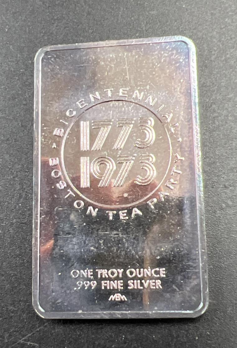 1973 Boston Tea Party 1 Oz Silver Art Bar Neat Toning Toner