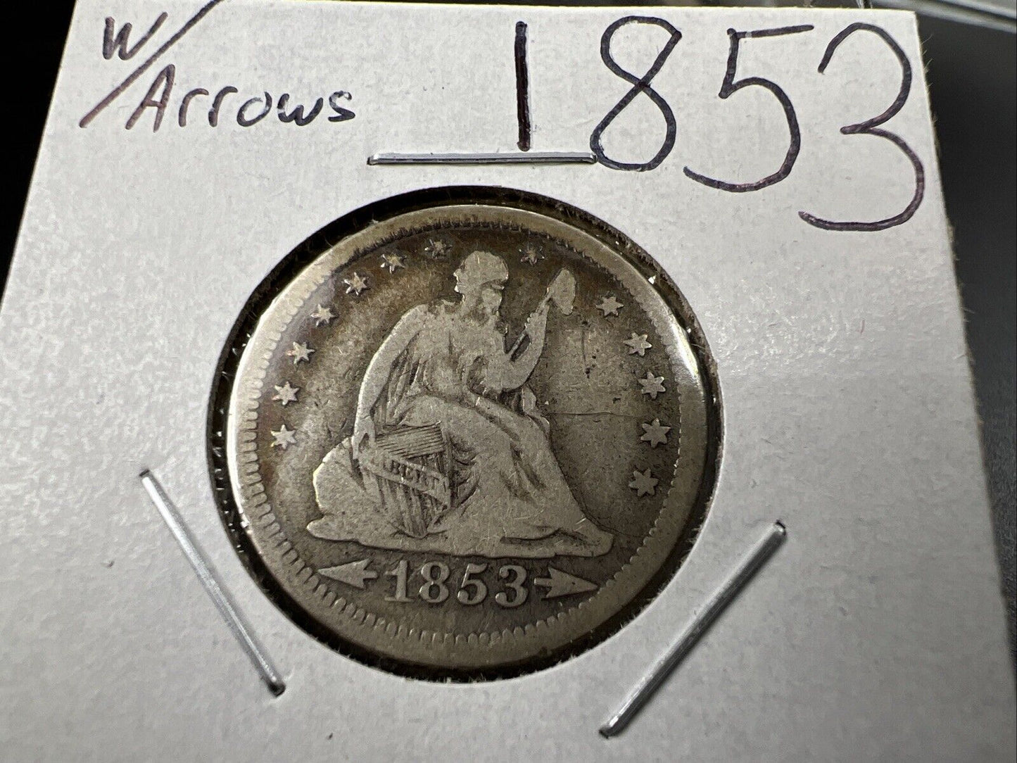 1853 25c Seated Liberty Quarter with Arrows & Rays Variety Choice Fine Circ