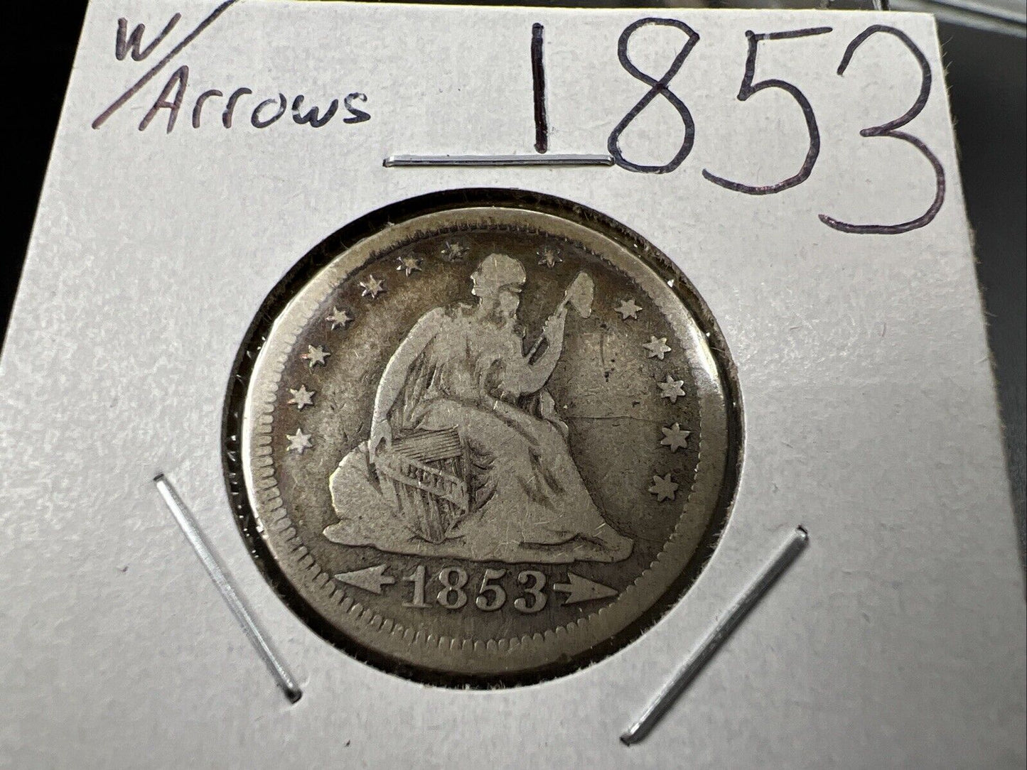 1853 25c Seated Liberty Quarter with Arrows & Rays Variety Choice Fine Circ