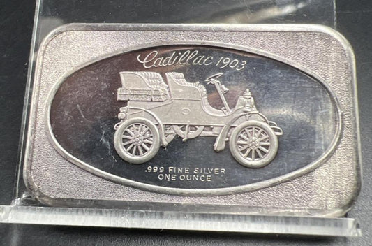 1903 Cadillac 1 Oz Silver Art Bar Choice UNC #A