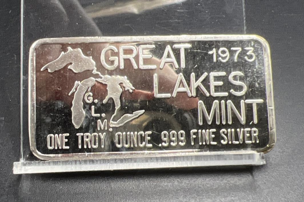 1973 High Wheeler Great Lakes Mint 1 Oz Silver Art Bar