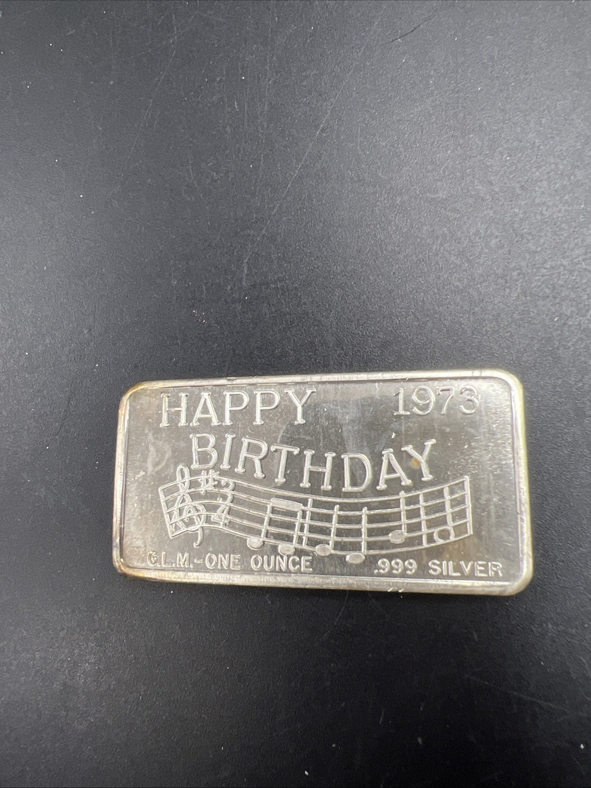 1973 Happy Birthday Great Lakes Mint 1 Oz Silver Art Bar