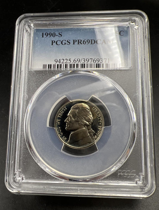 1990 S 5c Jefferson Nickel PCGS PR69 Gem Proof Certified #71