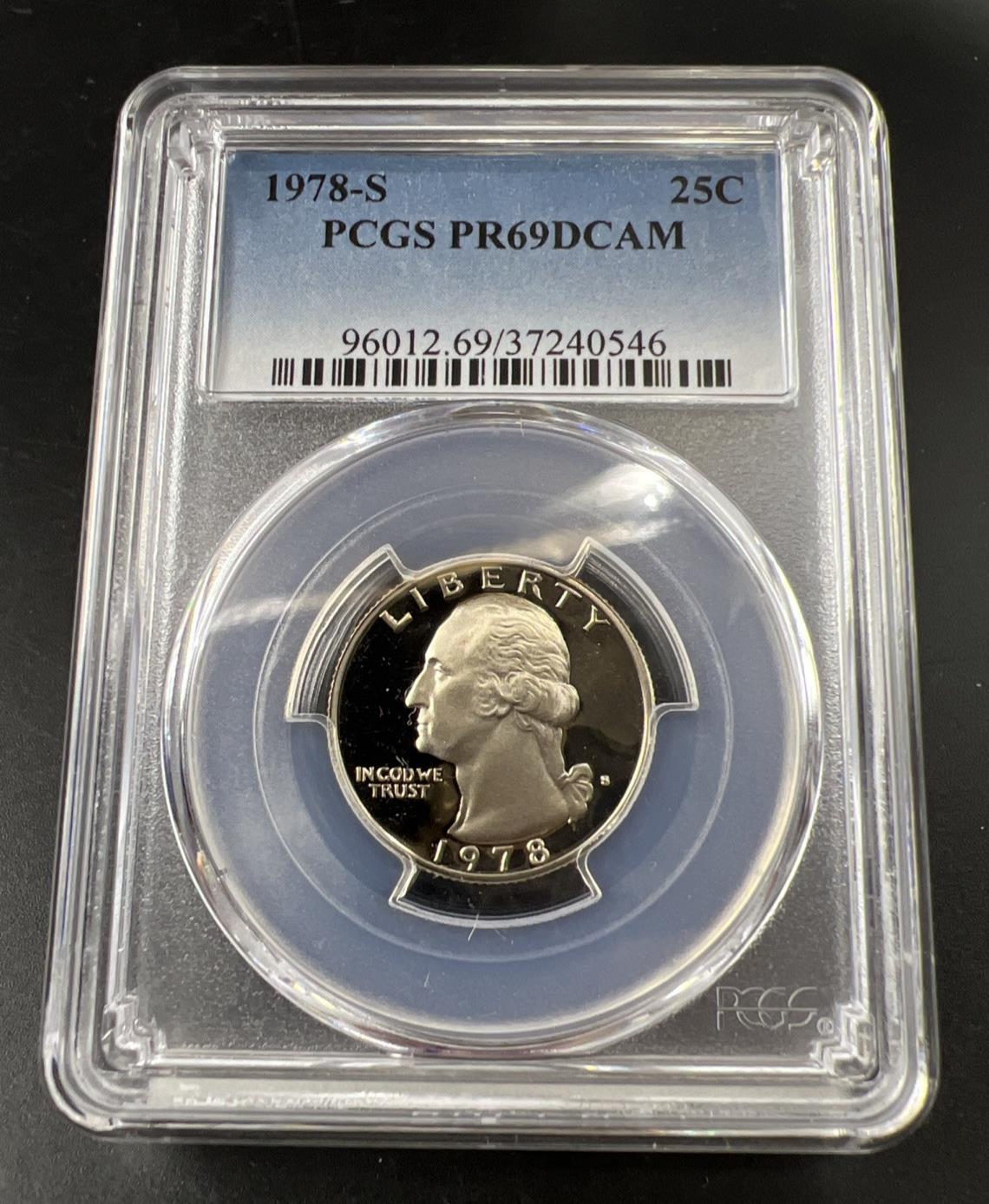 1978 S 25c Clad Copper Nickel Washington Quarter Coin PCGS PR69 DCAM #546