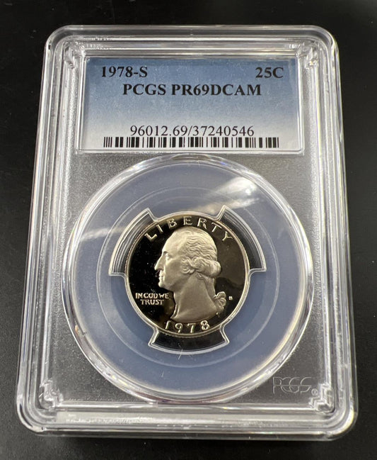 1978 S 25c Clad Copper Nickel Washington Quarter Coin PCGS PR69 DCAM #546