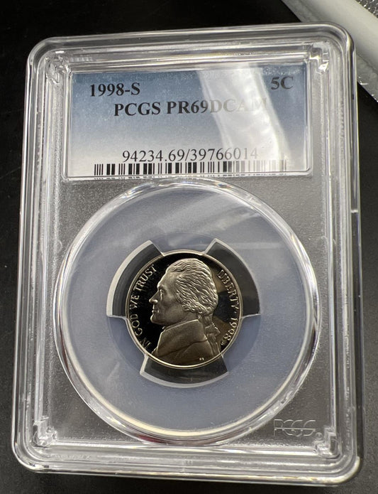 1998 S 5c Jefferson Nickel PCGS PR69 Gem Proof Certified #14