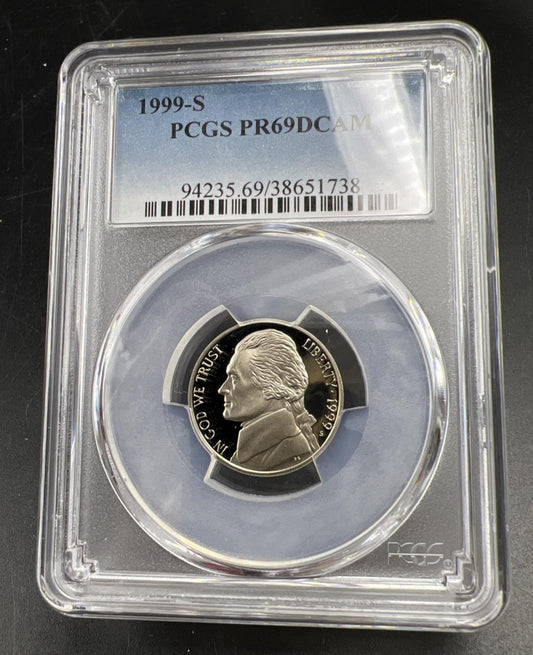 1999 S 5c Jefferson Nickel PCGS PR69 Gem Proof Certified #38