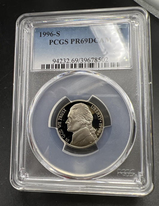 1996 S 5c Jefferson Nickel PCGS PR69 Gem Proof Certified #02