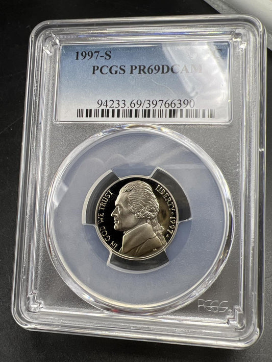 1997 S 5c Jefferson Nickel PCGS PR69 Gem Proof Certified #90