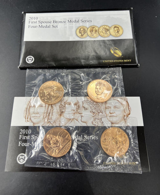 2010 First Spouse Bronze Medal Series Four-Medal Set FIRST ISSUE OGP