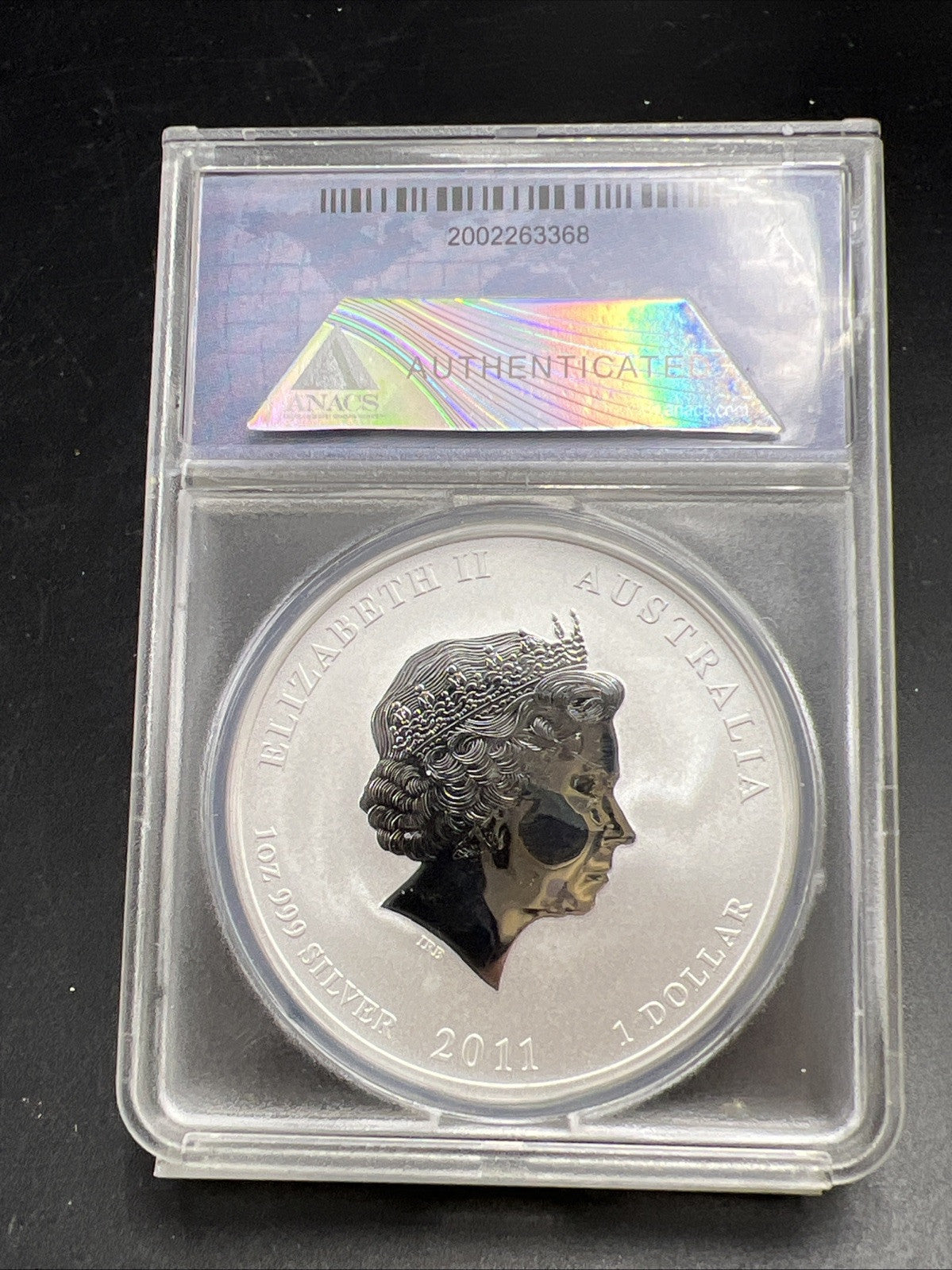 2011 1 oz Silver Australia Rabbit $1 Coin .999 ANACS MS70 DCAM #368