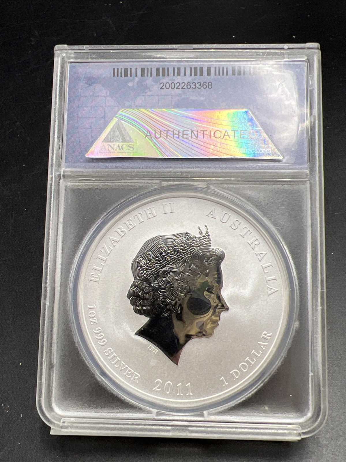 2011 1 oz Silver Australia Rabbit $1 Coin .999 ANACS MS70 DCAM #368