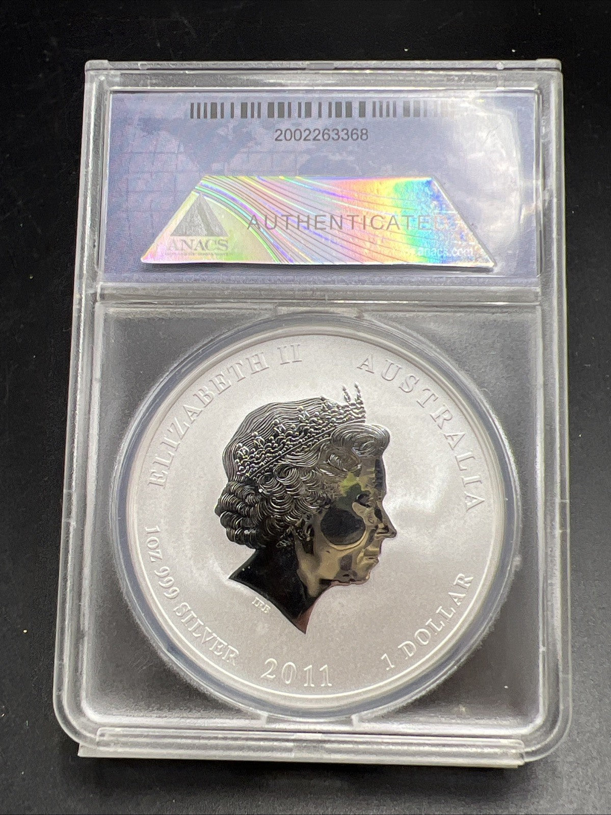 2011 1 oz Silver Australia Rabbit $1 Coin .999 ANACS MS70 DCAM #368