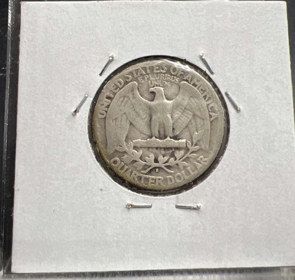 1940 S 25c Washington Silver Quarter Coin Neat Toning Toner Obverse Circulated