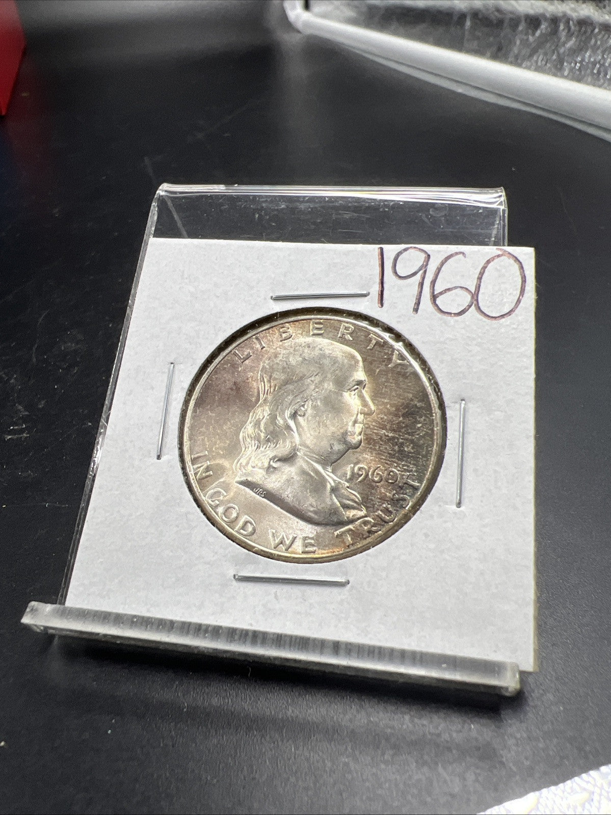 1960 P 50c Franklin 90% Silver Half Dollar Coin Choice BU UNC Neat Toning Toner